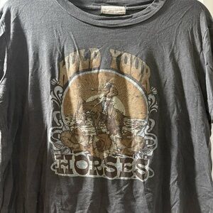 Altar'd State Gray Graphic Crop Top